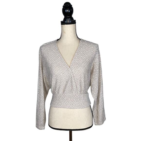 Urban Outfitters Beige Surplice Cropped Sweater   Size: M - Picture 1 of 4